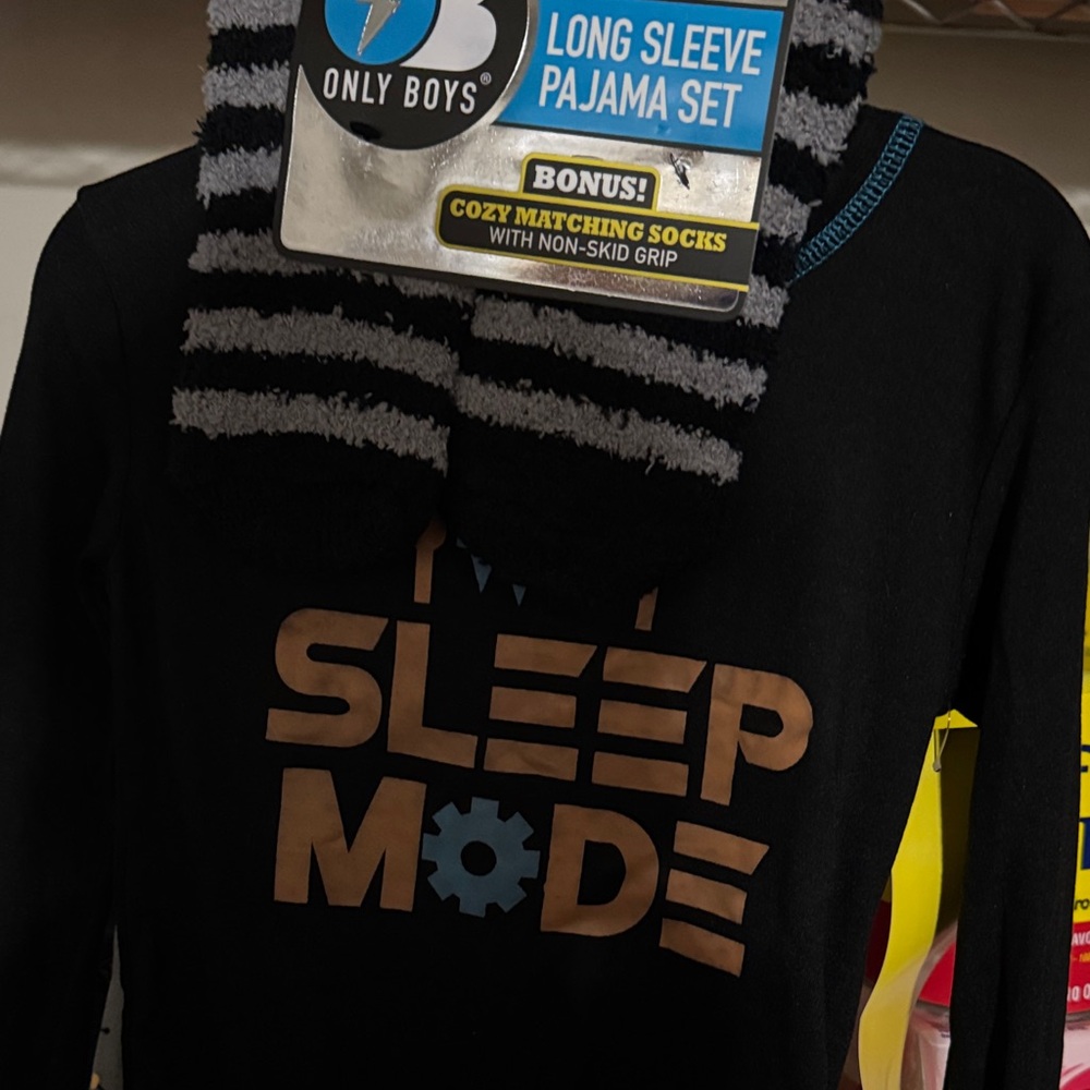 Black and Gray Sleep Mode Pajama Set